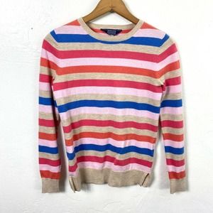 Joules Knitwear Sweater Womens Size Small Striped Jumper Colorful Merino Wool